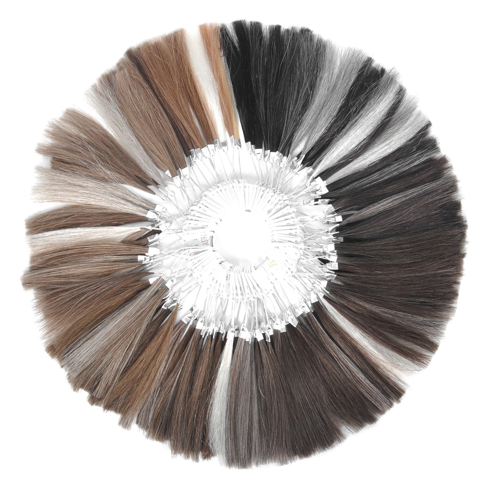 GEXWIGS Mens Toupee Hair Color Ring 63 Colors Human Hair Swatchs Samples.
