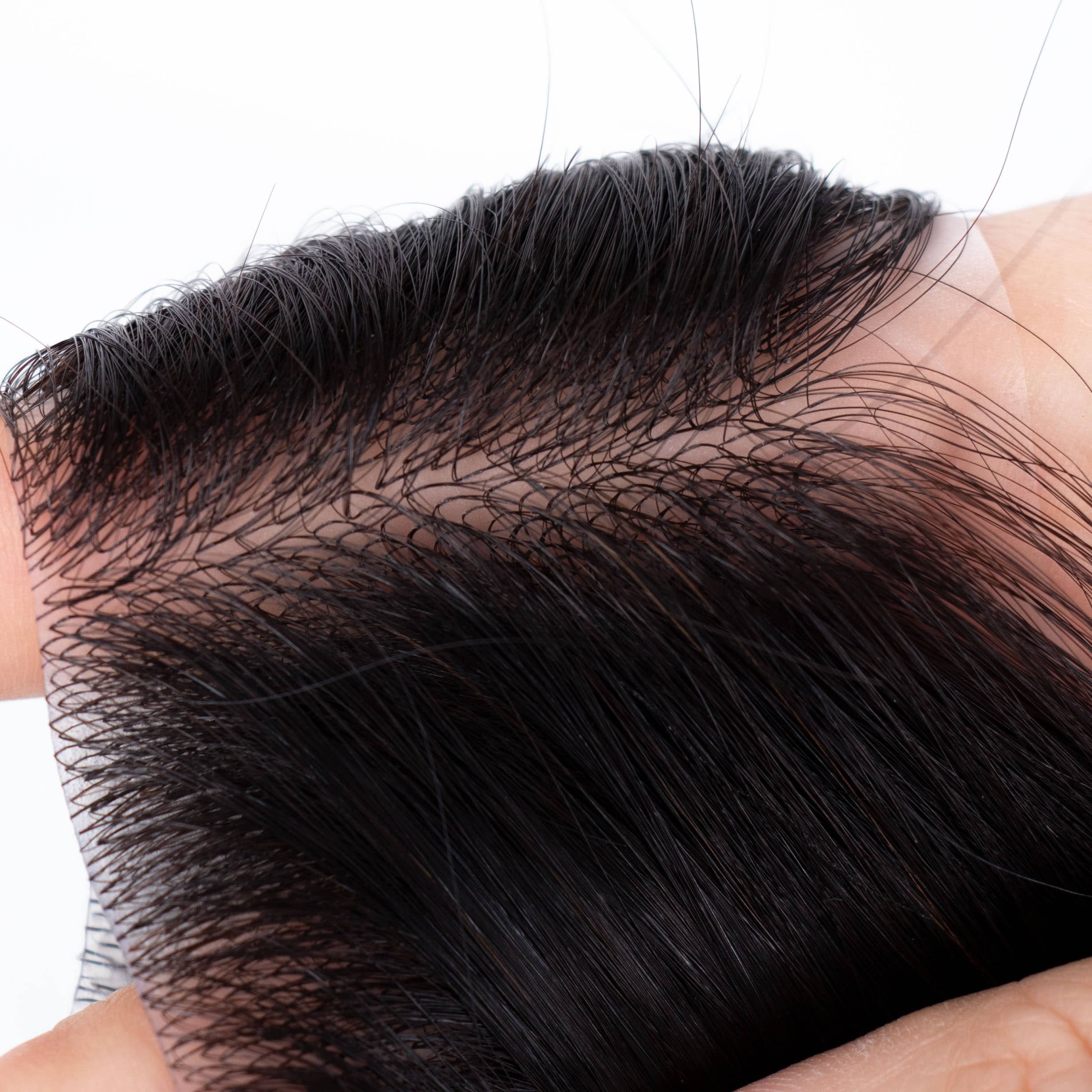 GEXWIGS postizos frontales para hombres, línea de cabello Natural, Base de piel fina de 0,08mm
