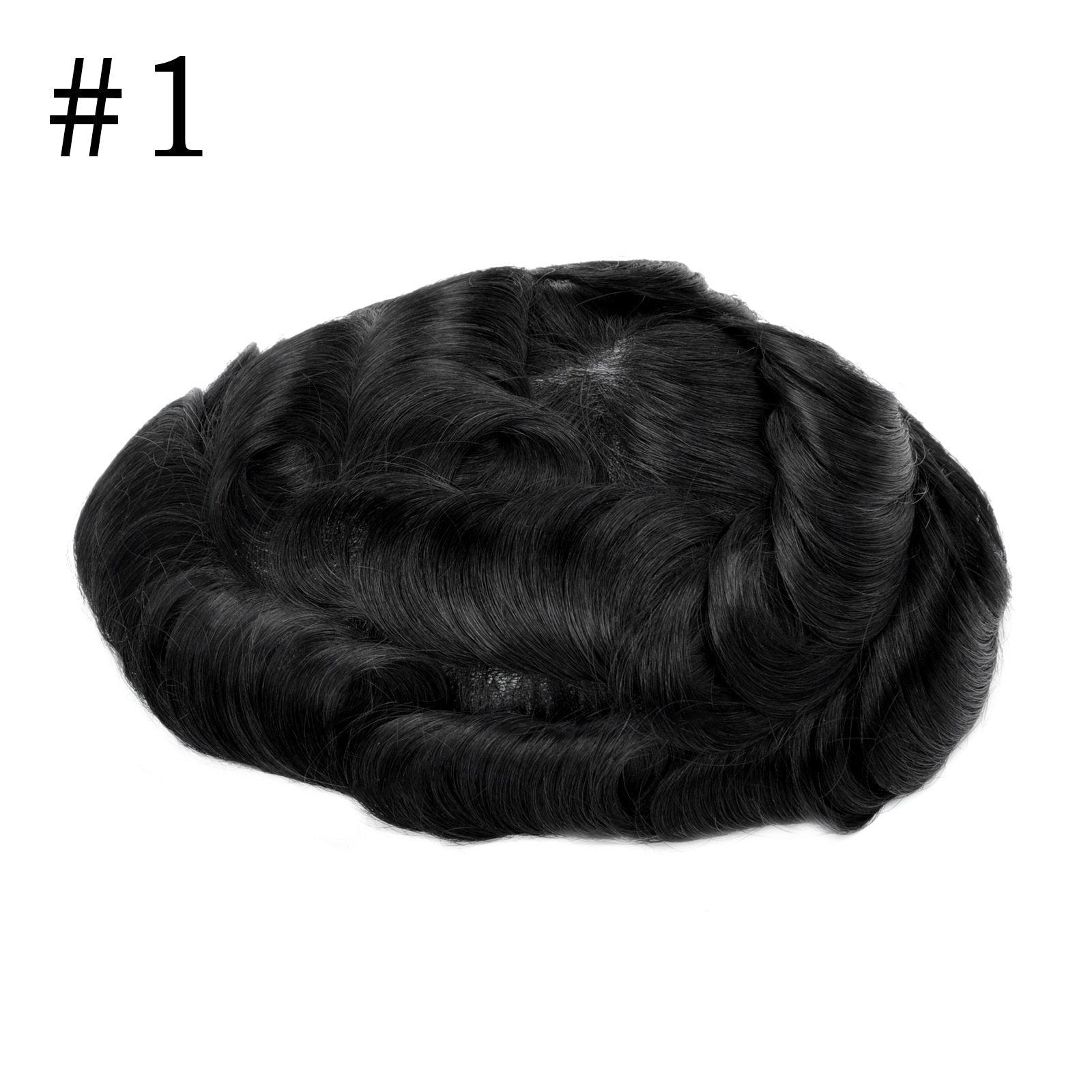GEXWIGS Thin Skin Toupee Human Hair Replacement for Men Single Knot.