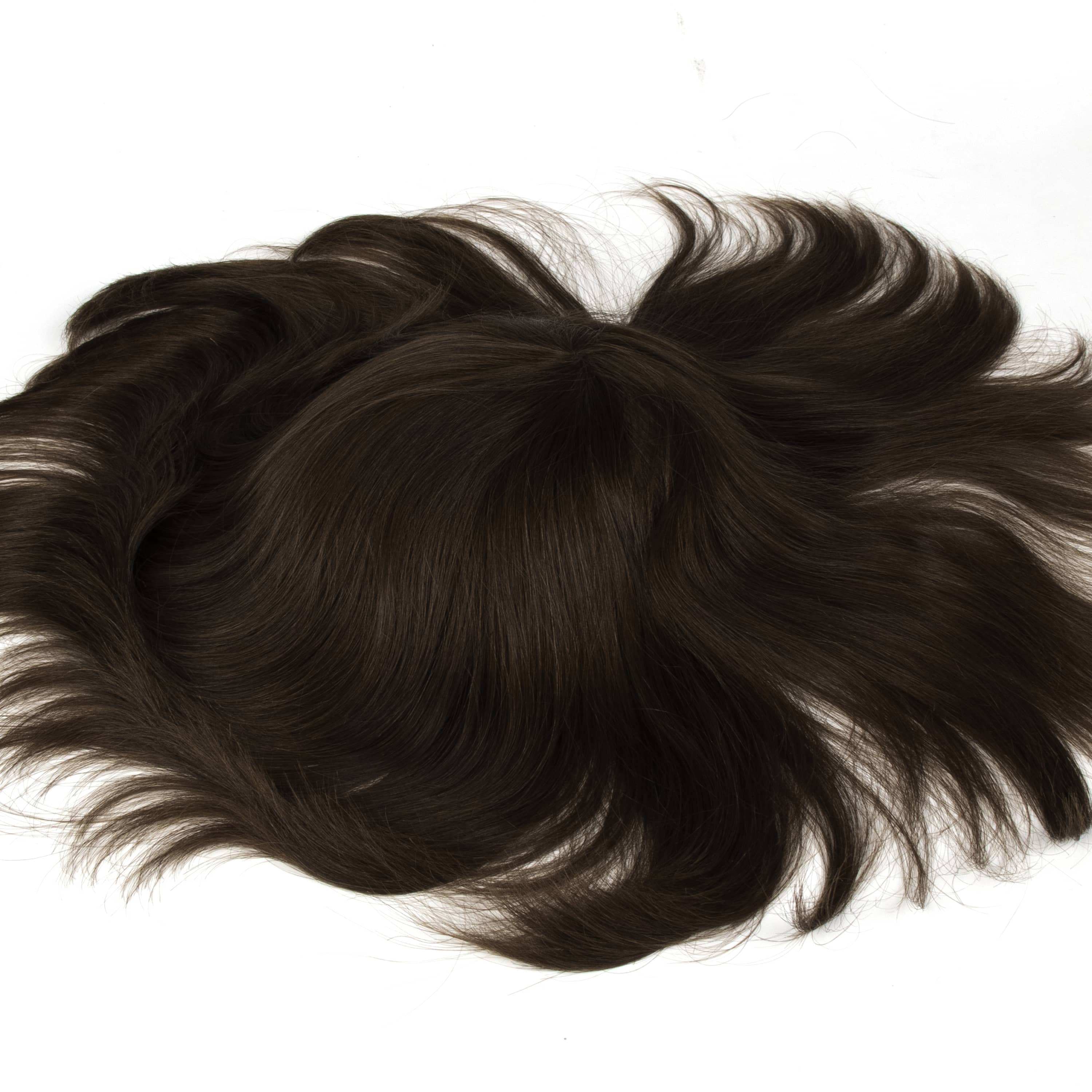 شعر مستعار GEXWIGS 8 بوصة رفيع محقون بالجلد للرجال شعر أوروبي