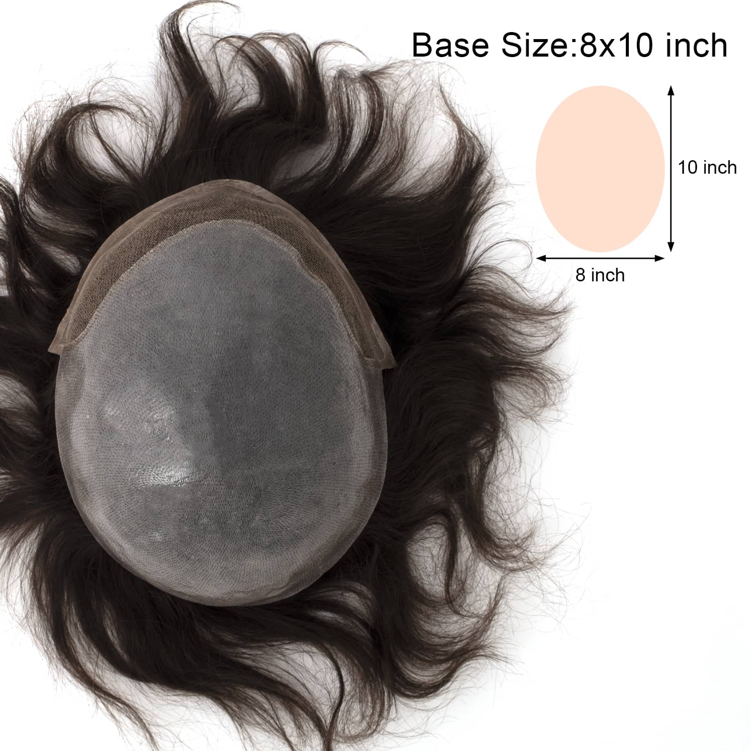 B-FTS | Frente de encaje francés con sistema de cabello de piel fina Toupee 